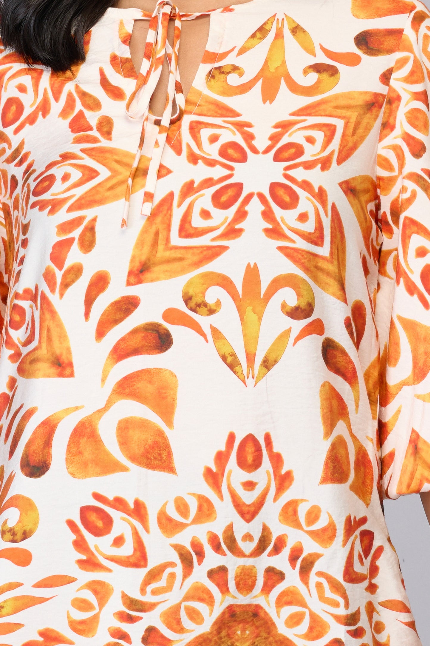 Orange Medallion Midi Dress