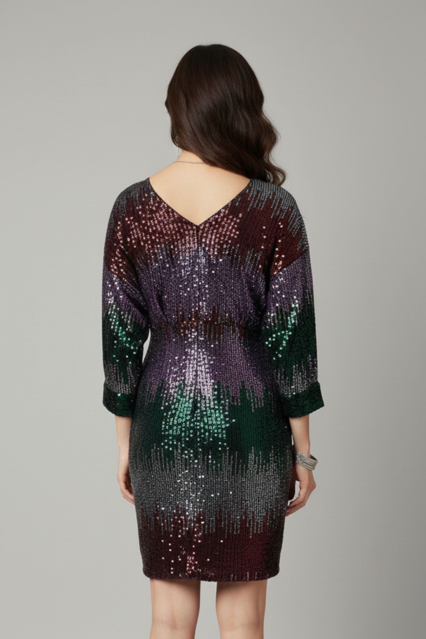 Multicolour Sequin Midi Dress