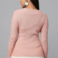Ribbed Wrap Knit Sweater - Mauve