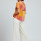 Abstract Printed V-Neck Top – Multi | Viscose Blend