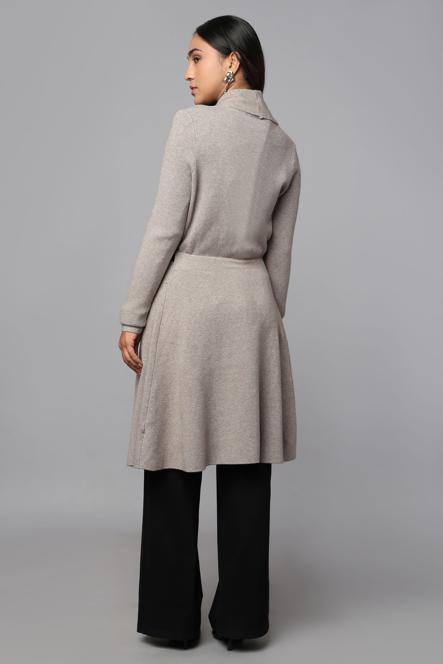 The Cinched Grace Sweater - Grey