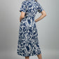 Abstract Print Shirt Dress -  Blue | Lyocell Denim