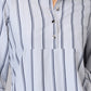 Elegant Grey Stripe Cotton Tunic