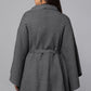 Belted Cape Sweater with Flared Hem - Black