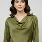 Soft Fall Cowl Top - Olive | Polyester