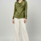 Soft Fall Cowl Top - Olive | Polyester