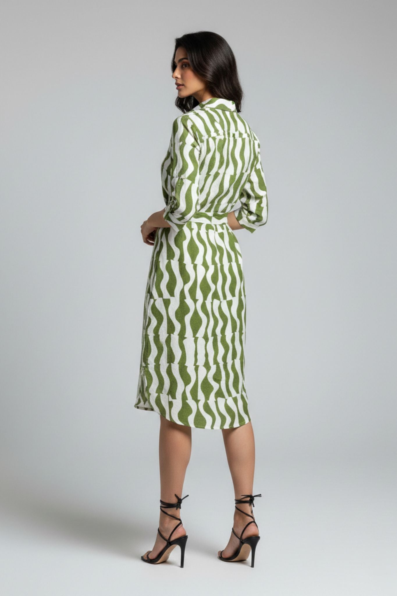 Tie-Up Shirt Dress - Multi | Viscose Blend
