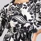 Black & White Floral Tie-Up Dress