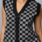 Checkmate Black Sleeveless Sweater Vest