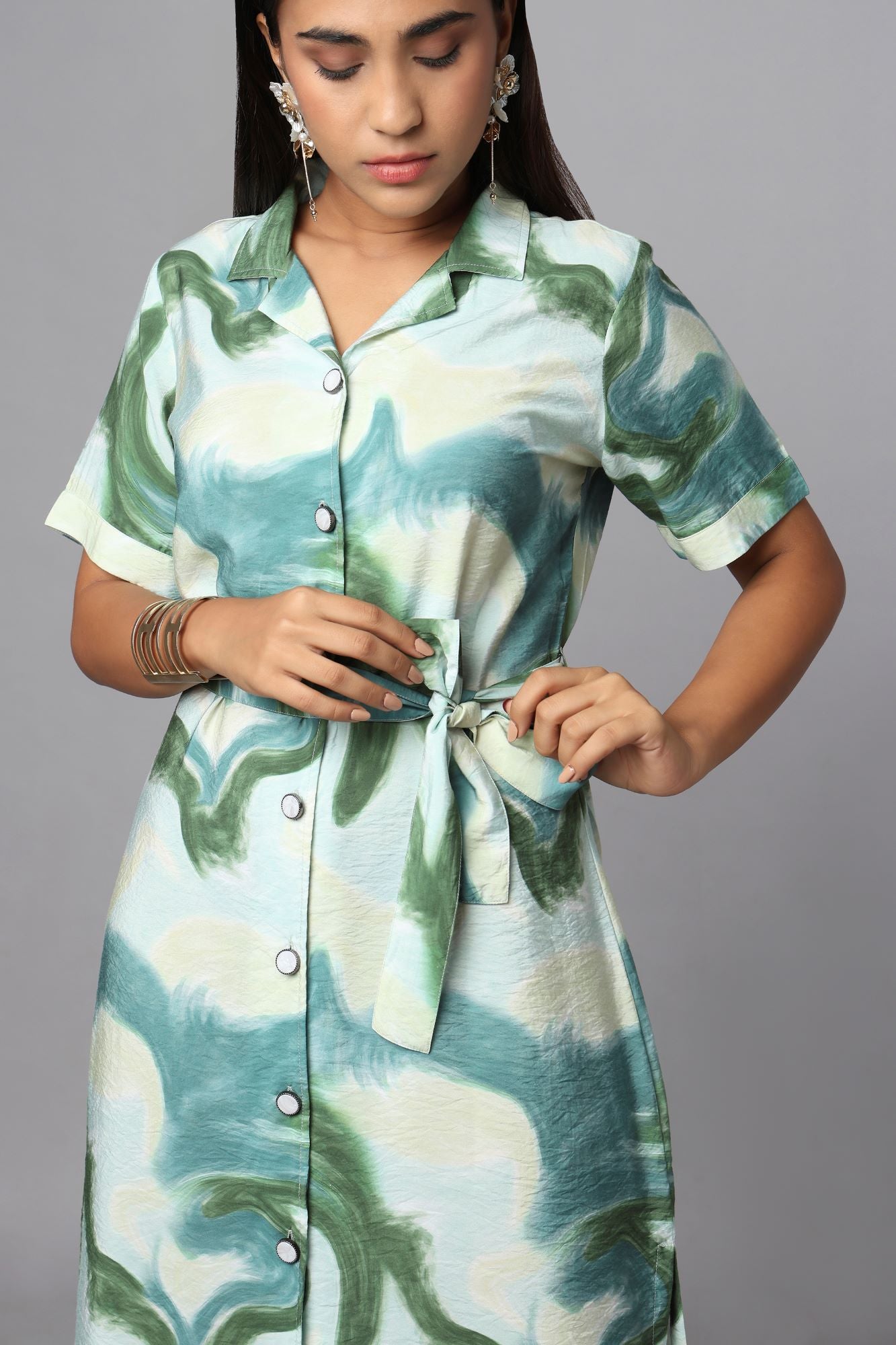 Dreamwave Crinkle Shirt Dress