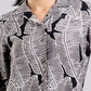Black Leaf Print Shirt Top