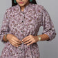 Floral Waist-Tie Shirt Top