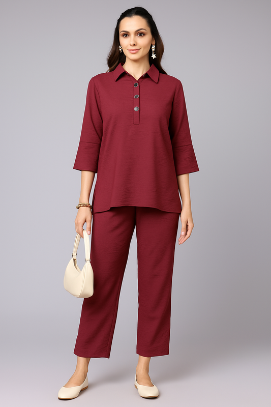 Anaya Burgundy Chic Co-ord