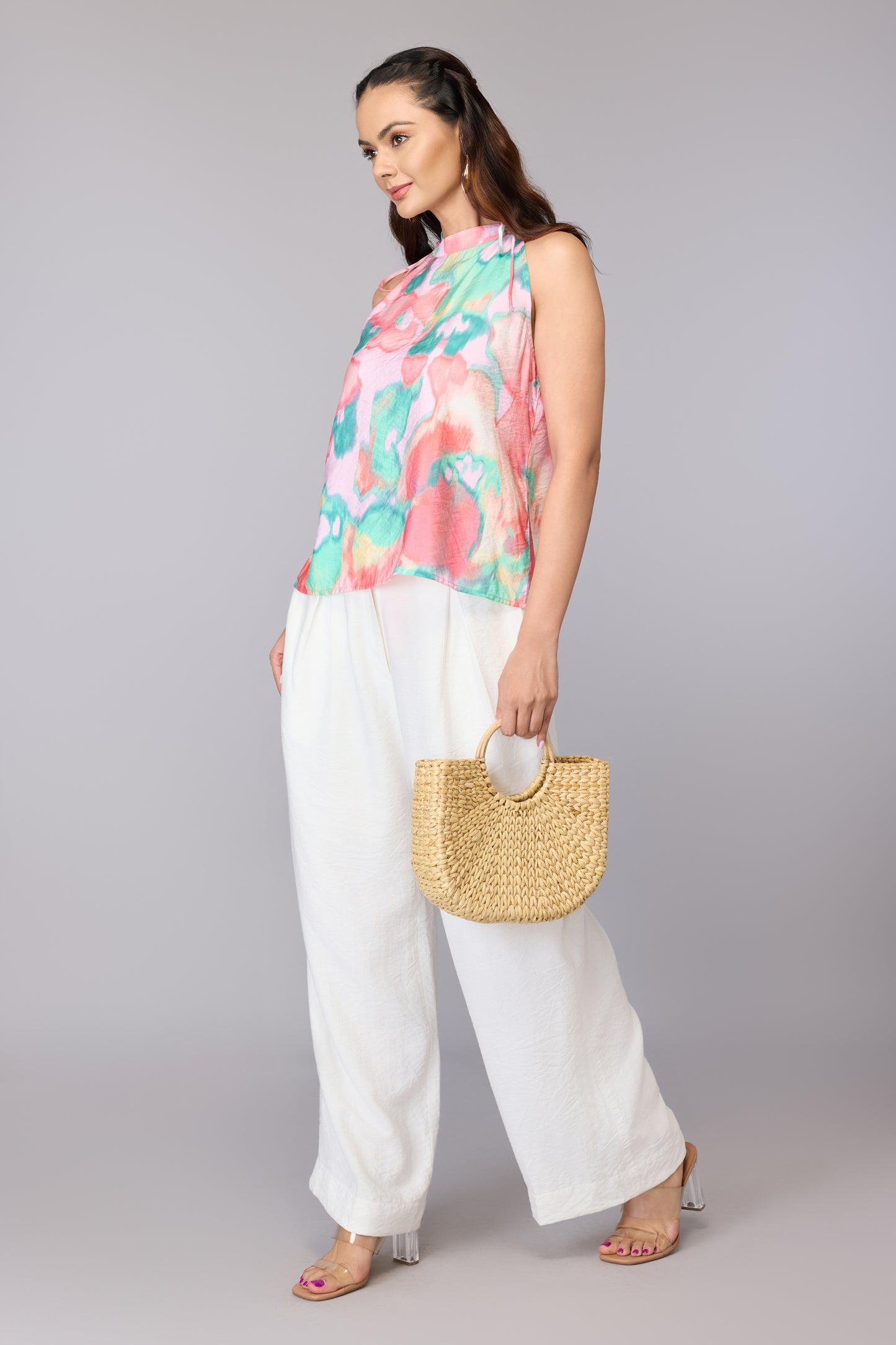 Vibrant Tie-Strap Halter Top