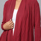 Diamond Knit Longline Cardigan - Maroon
