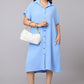 Sky Blue Shirt Dress