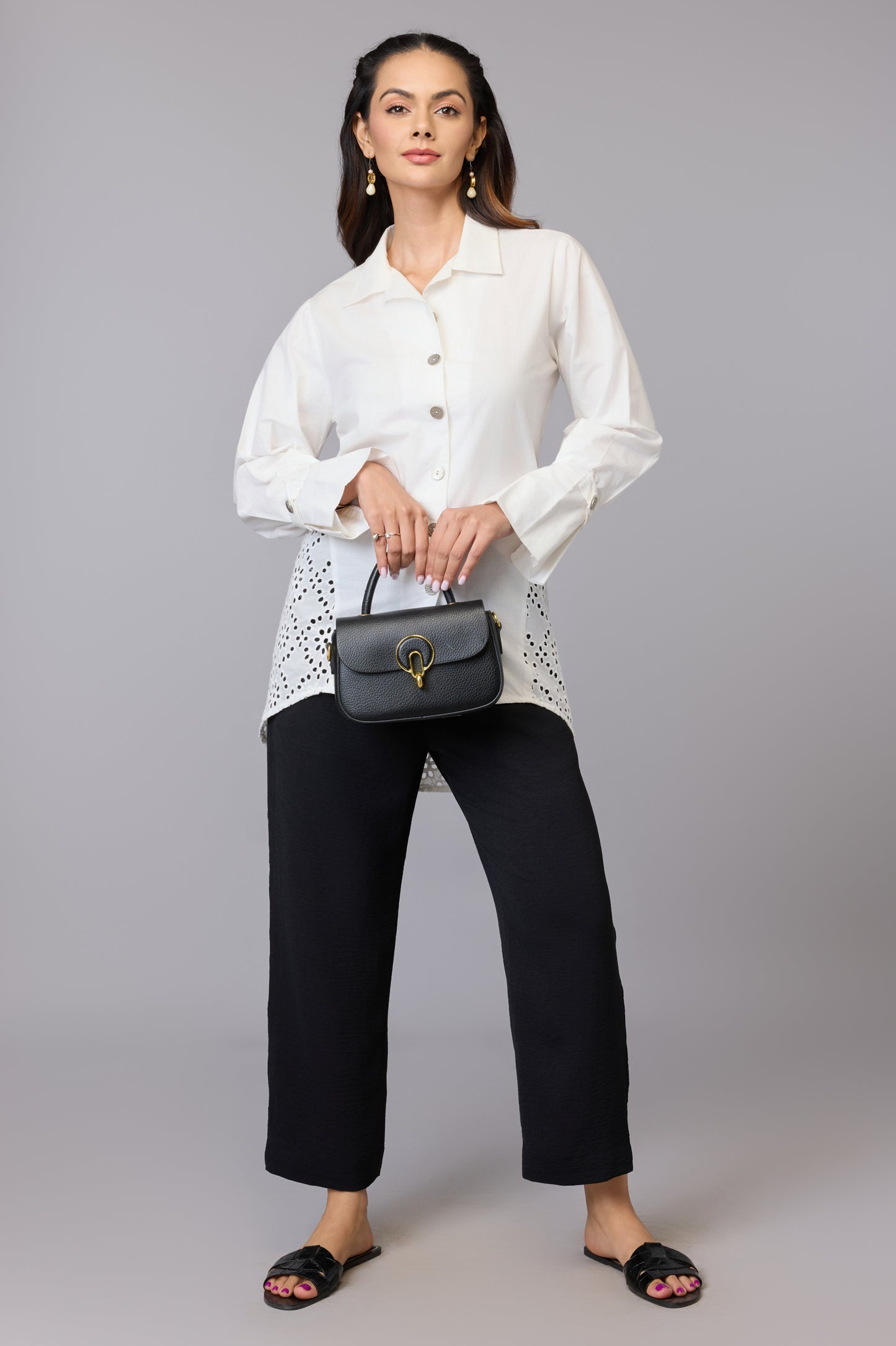 White Elegance Schiffli Tunic