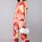 Blush Abstract Collared Top
