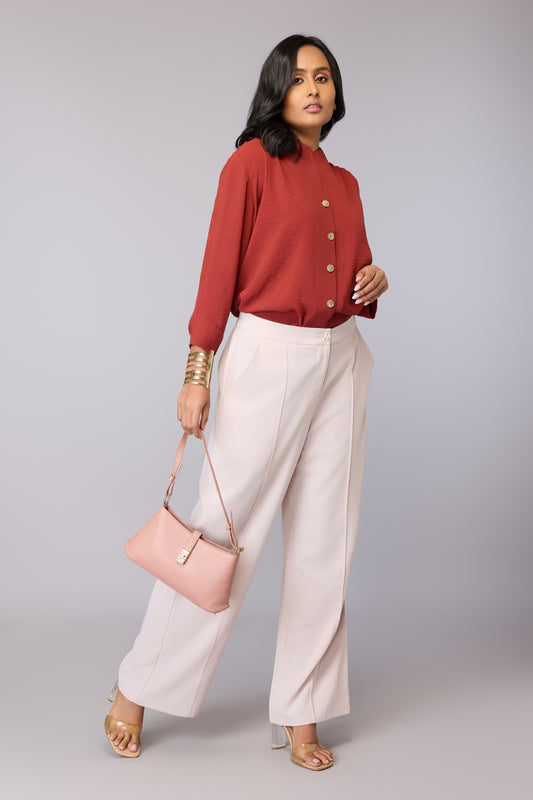 Blush Grace Wide-Leg Trouser