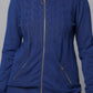 Knit Zip-Front Blue Sweater with Pocket Detail