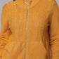 Cable Knit Zip-Up Sweater - Ocher