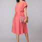 Casual Pink Drawstring Dress