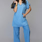Soft Blue Lyocell Denim Trouser
