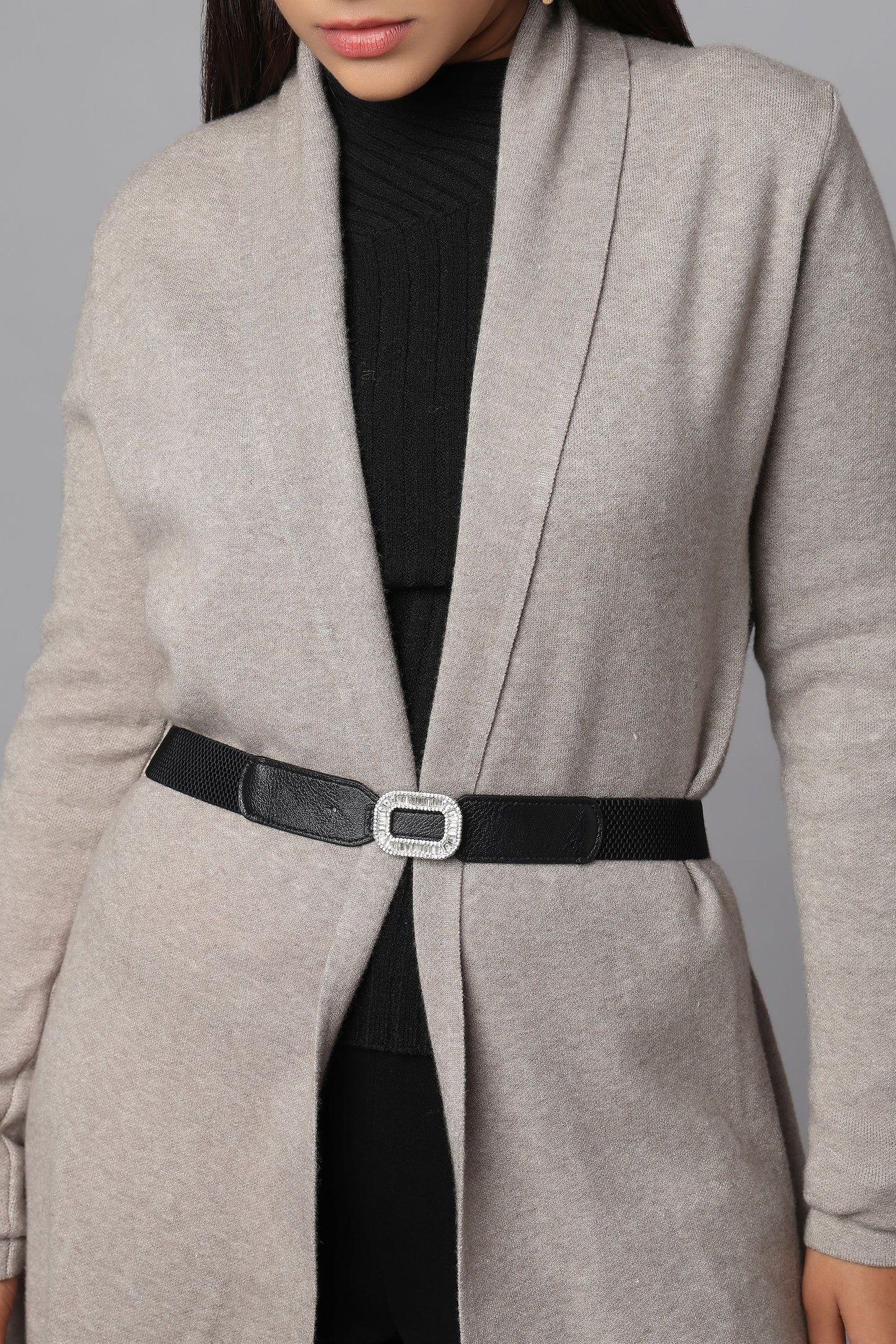 The Cinched Grace Sweater - Grey