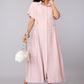 Lavender Breezy Buttoned Dress