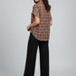 Short Sleeve Printed V-Neck Top – Rust | Viscose Blend