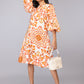 Orange Medallion Midi Dress