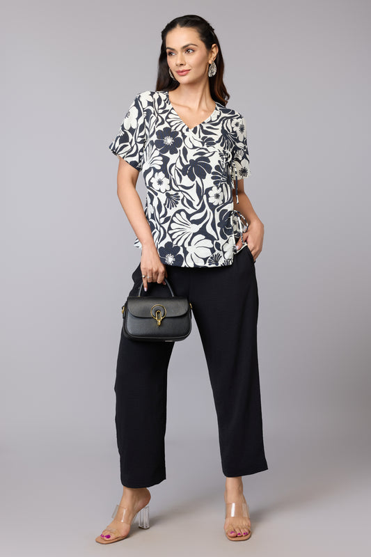 Botanic Noir Tie-Up Top