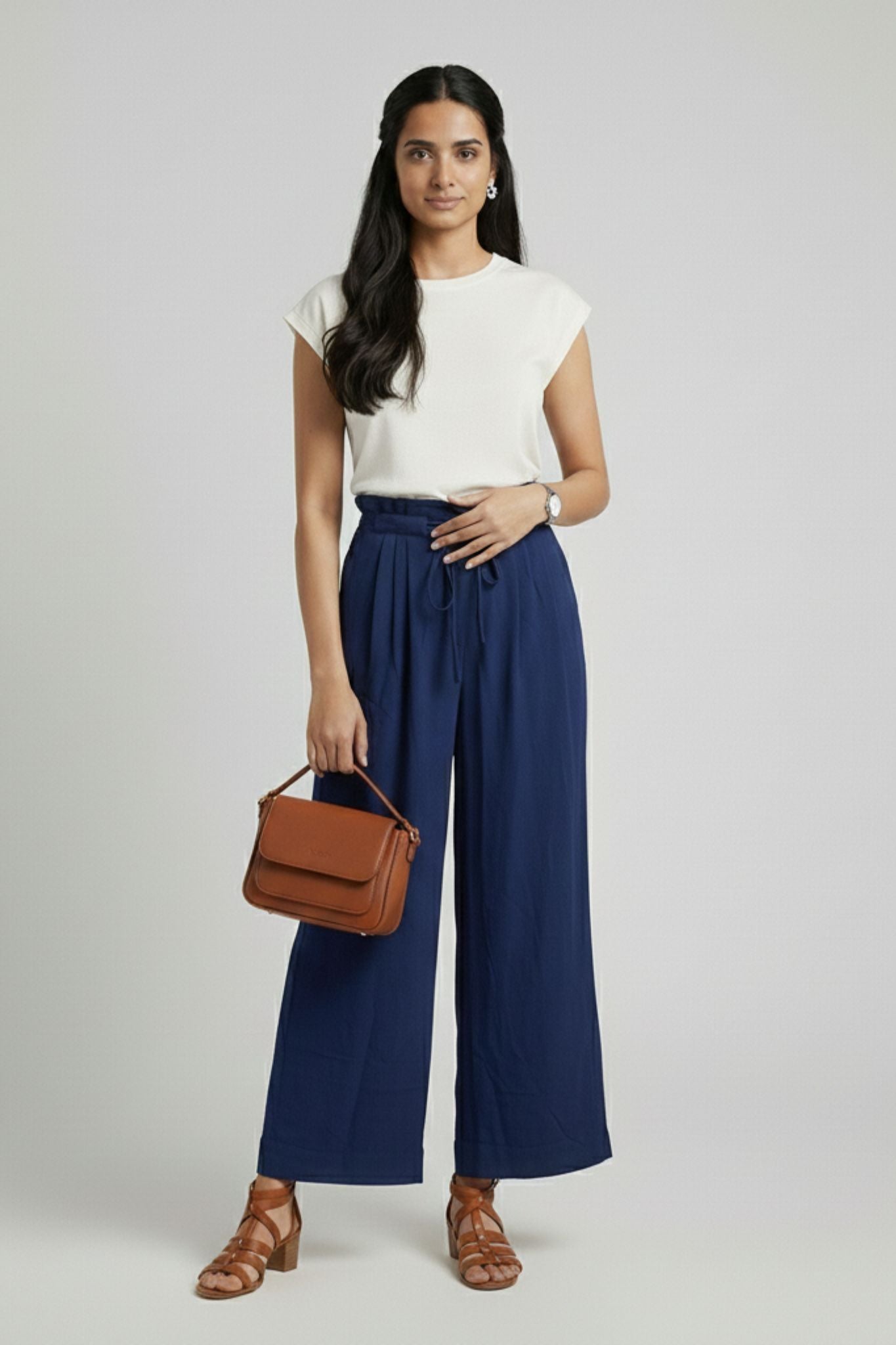 Smart Casual Trousers - Navy | Polyester