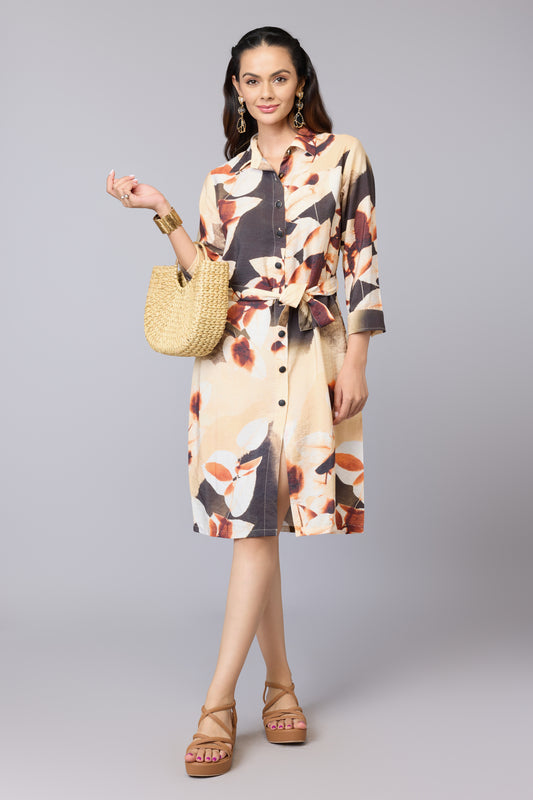 Multi Bloom Shirt Dress