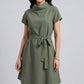 Cowl Neck Asymmetric Hem - Green | Polyester