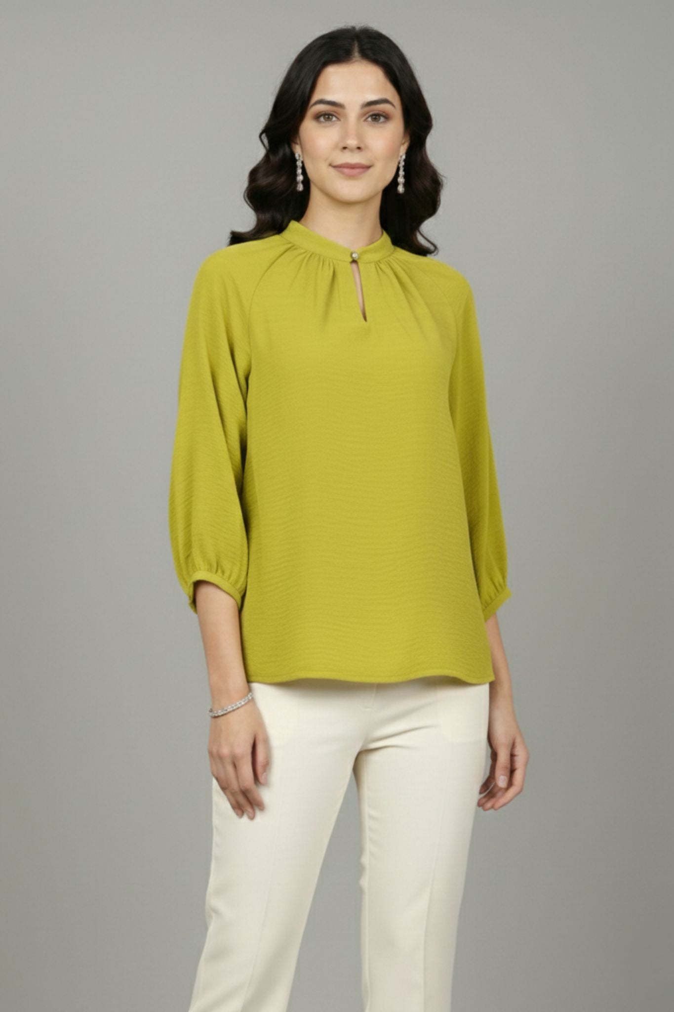 Soft Drape Top - Green | Polyester