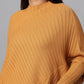 Effortlessly Chic Asymmetrical Sweater - Ocher