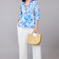 Blue Tile Print Shirt Top