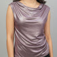 Pink Metallic Draped Top