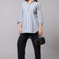 Elegant Grey Stripe Cotton Tunic