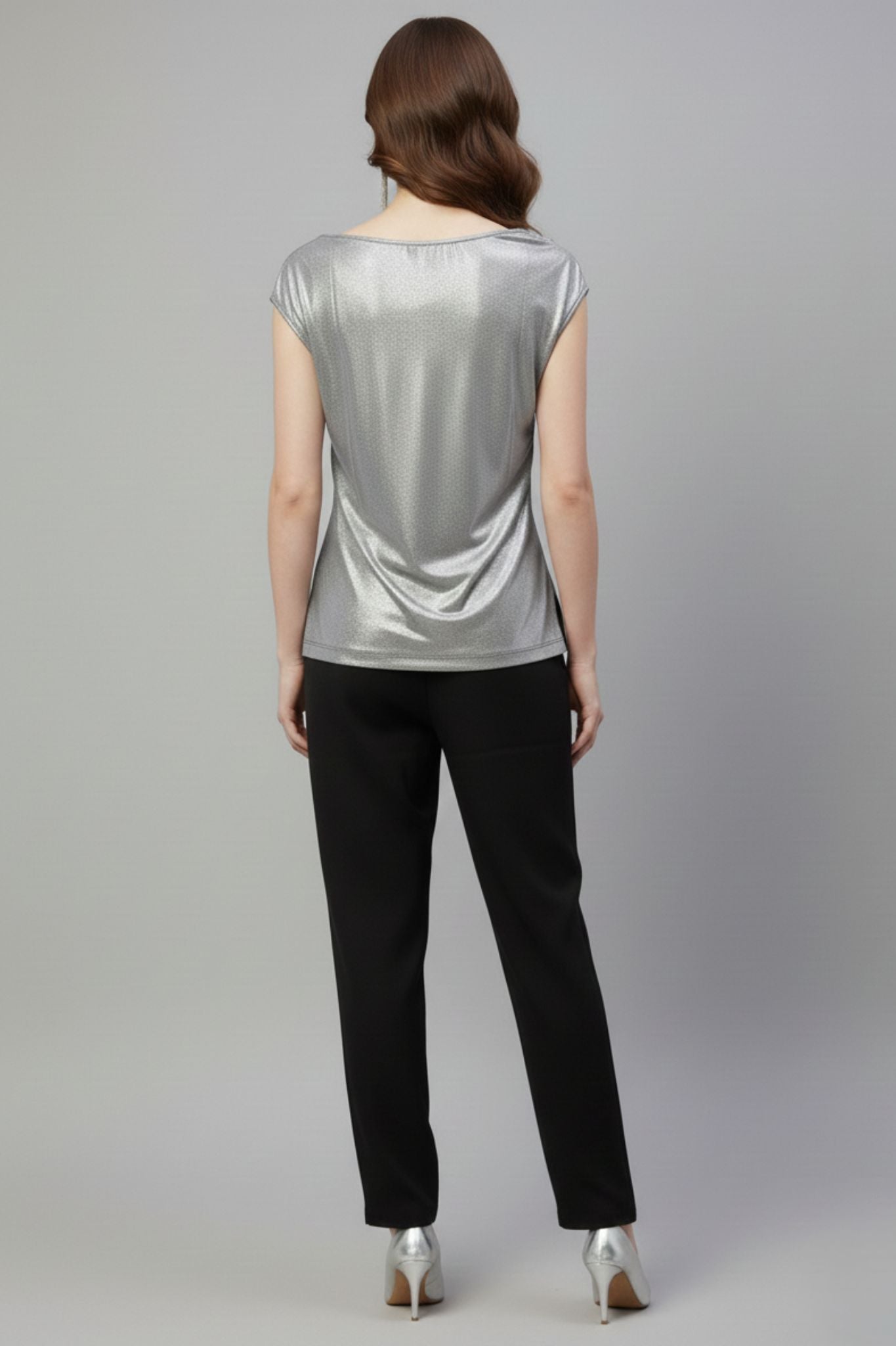 Silver Metallic Shine Top