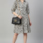 Monochrome Fit & Flare Shirt Dress
