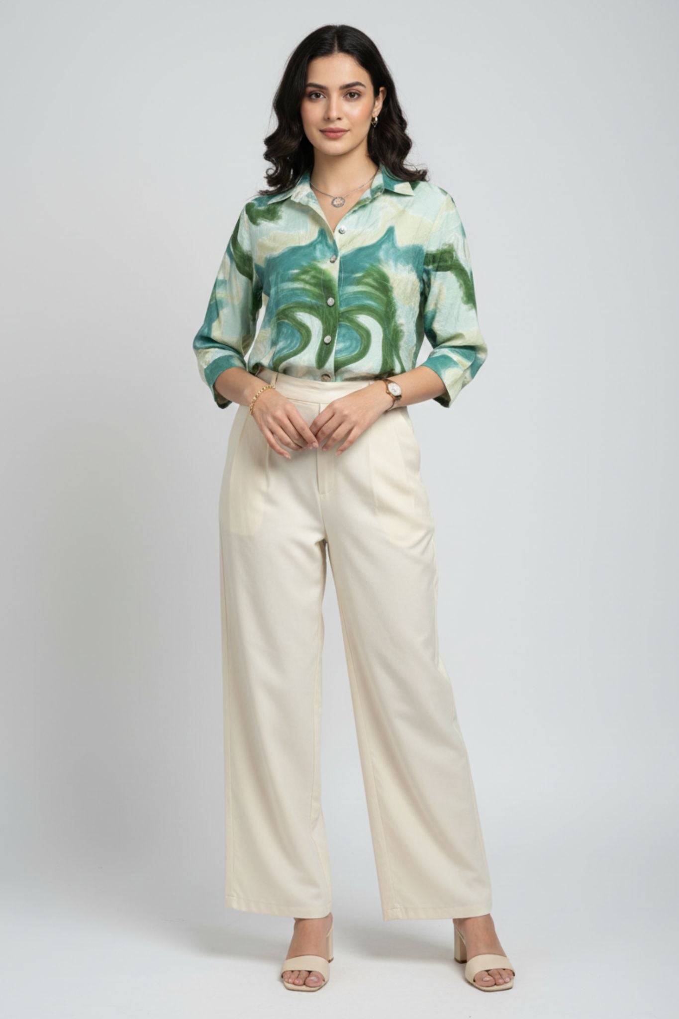 Abstract Print Shirt - Multi | Viscose Blend