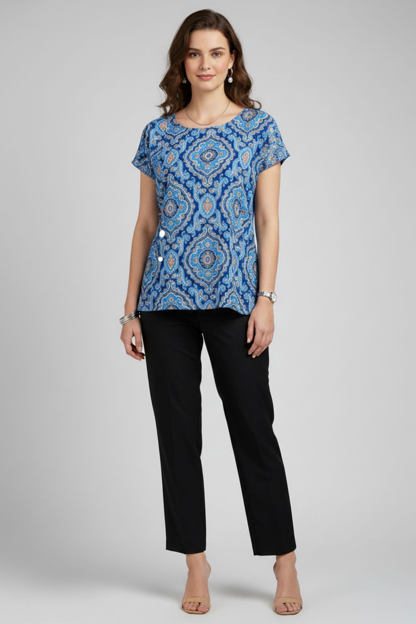 Blue Mirage Printed Blouse