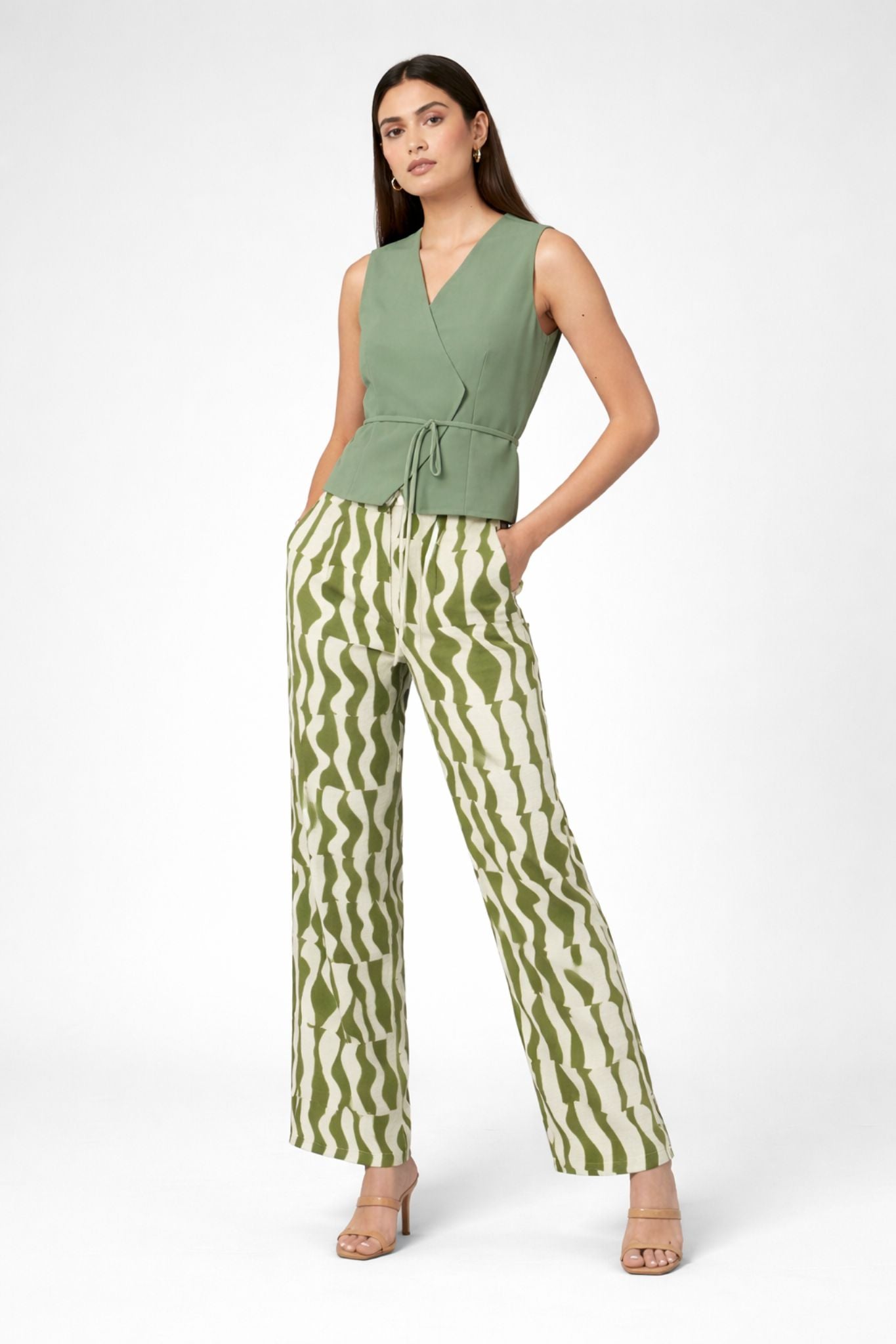 Fluid Print Trousers - Multi | Viscose Blend