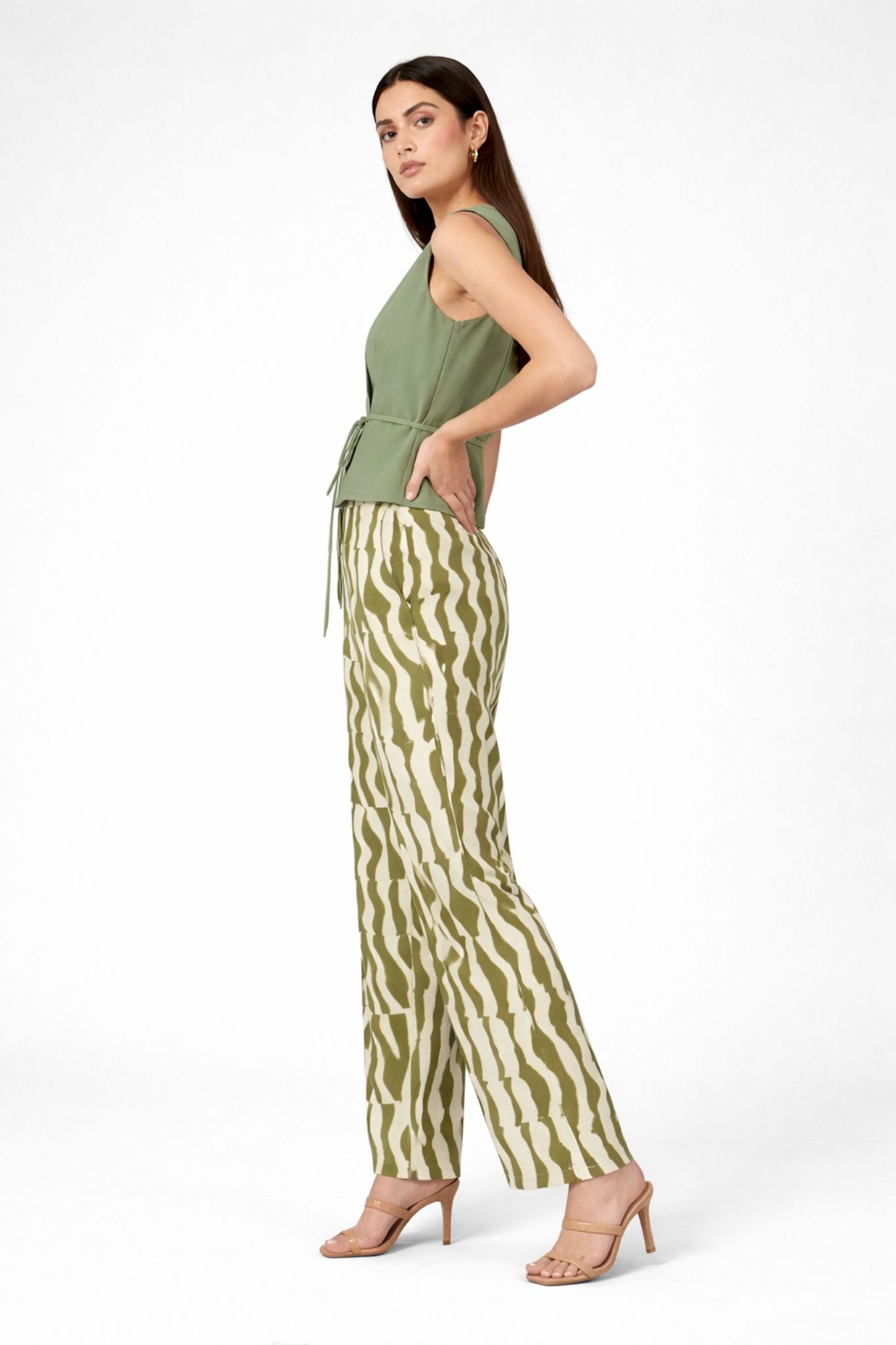 Fluid Print Trousers - Multi | Viscose Blend