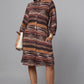 Earthline Knit Shirt Dress with Drawstring Waist