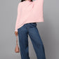 Effortlessly Chic Asymmetrical Sweater - Pink