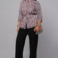 Floral Waist-Tie Shirt Top