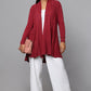 Diamond Knit Longline Cardigan - Maroon